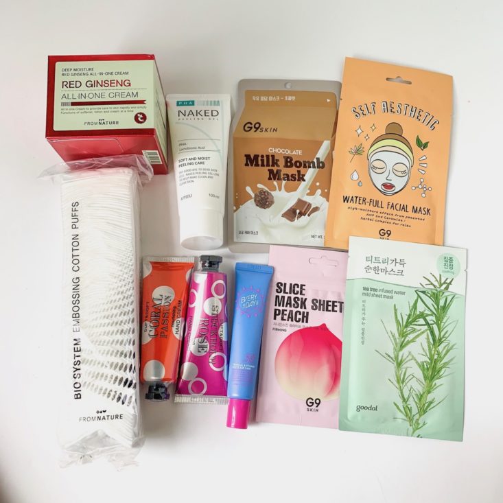 Pink Seoul Plus Box May June 2019 Review - All Products Group Shot Top