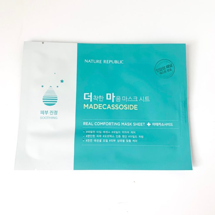 Sooni Pouch June 2019 Review - Nature Republic Real Comforting Mask in Madecassoside Top
