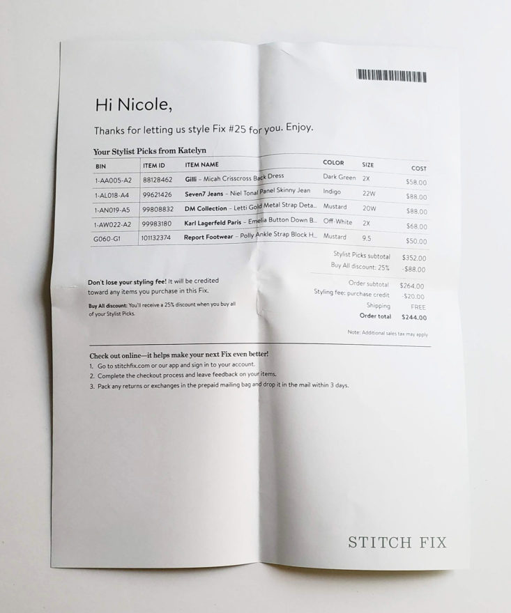 Stitch Fix Plus Size Clothing Box Review March 2019 – Invoice Top