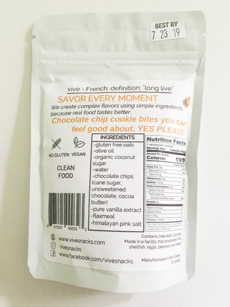 California Found June 2019 - Soft Baked Granola Bites (3 pouches) by Vive 7