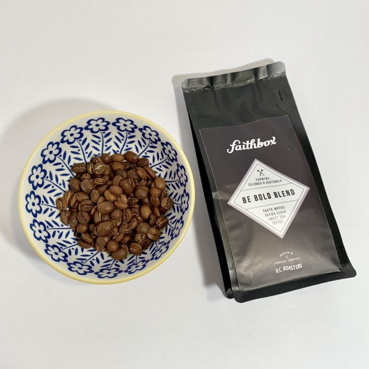 Faithbox Review June 2019 - Honest Coffee Roasters Small Batch Guatemalan Coffee Plated Top