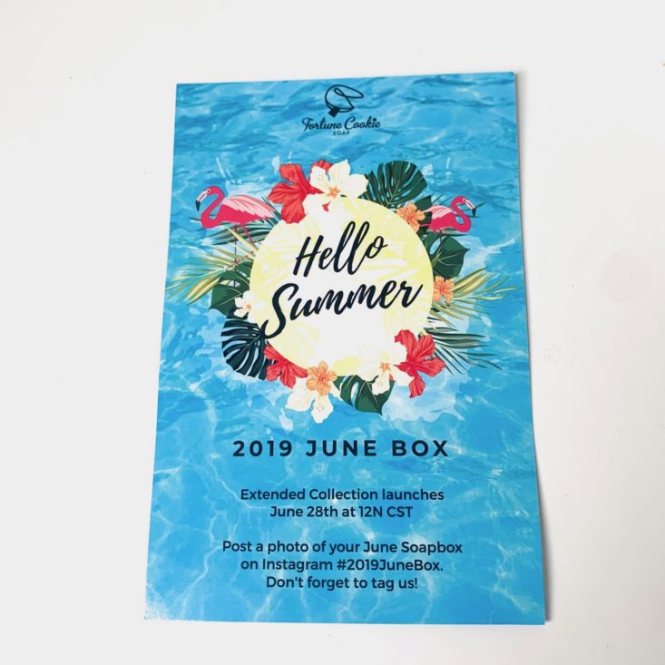 Fortune Cookie Soap June 2019 info 1