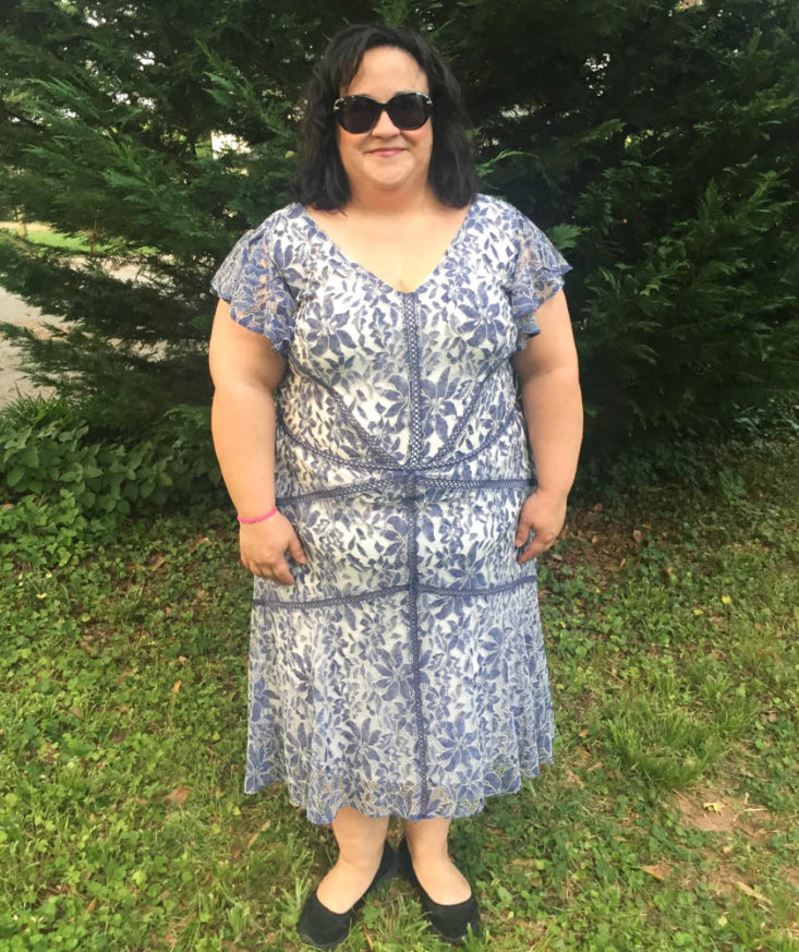 Gwynnie Bee June 2019 - Blue Lace Overlay Ruffle Sleeve 1