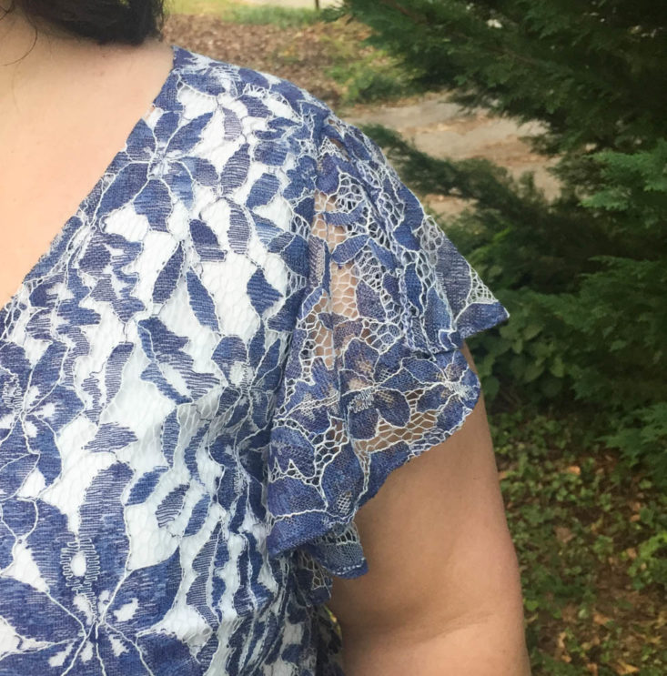 Gwynnie Bee June 2019 - Blue Lace Overlay Ruffle Sleeve 2