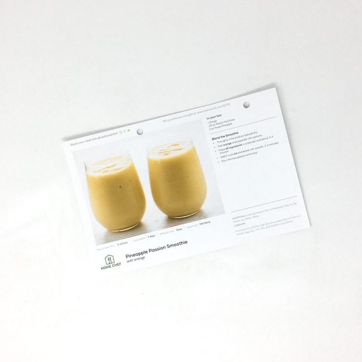 pineapple passion smoothie recipe with a photo example of the smoothie