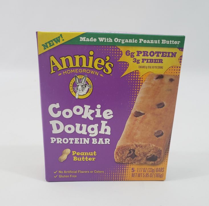 Monthly Box of Food and Snack July 2019 - Annie’s Cookie Dough Protein Bar 1