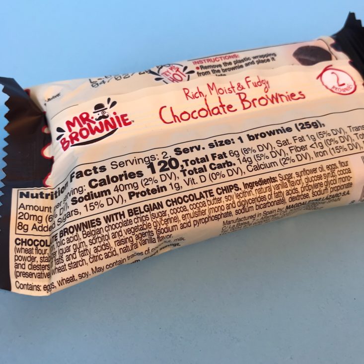 SinglesSwag July 2019 - Mr. Brownie Chocolate Brownies- 2-pack Ingredients