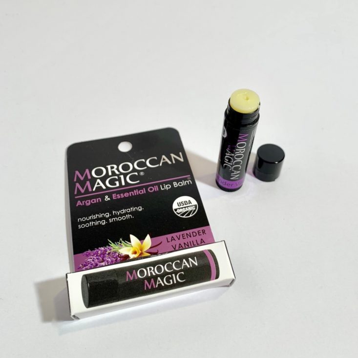 TheraBox May 2019 - Moroccan Magic Organic Lavender Vanilla Lip Balm Top 4
