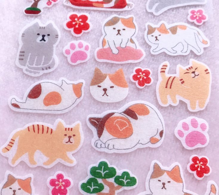 ZenPop Stationery May 2019 - Cat Flower Stickers Closeup Top