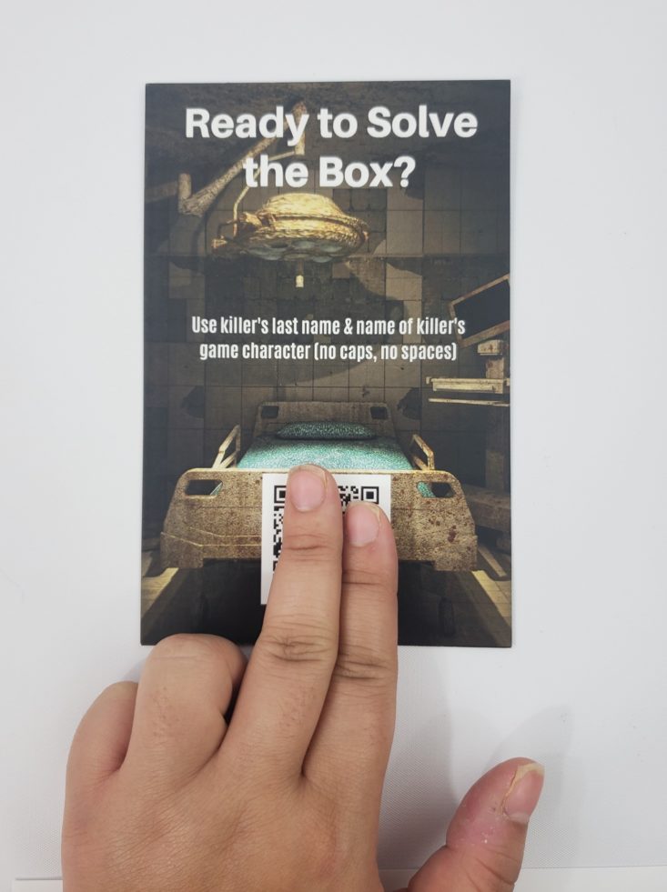 Deadbolt Mystery Society June 2019 - Solve the Box Card