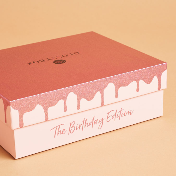 glittery pink box design