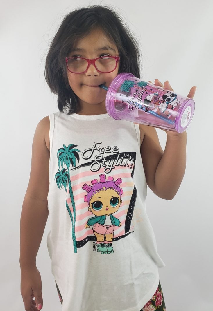 LOL Summer Box Review 2019 - Tumbler And The Blue Plastic Straw In Hand Front
