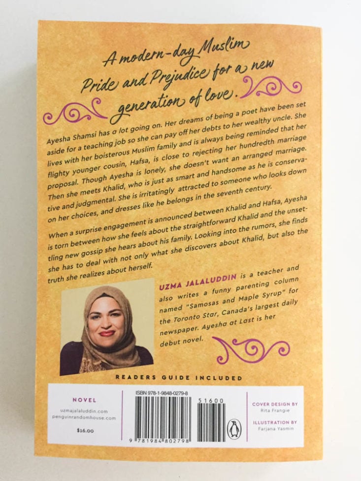 Once Upon a Book Club June 2019 - Ayesha at Last by Uzma Jalaluddin Backside Top