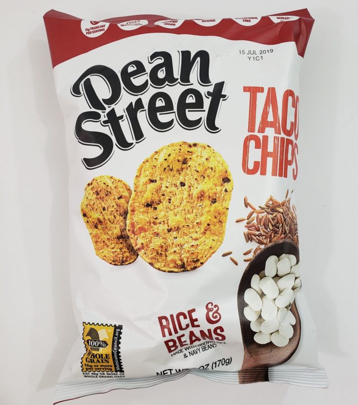 Snack With Me August 2019 - Dean Street Taco Chips Packed Front