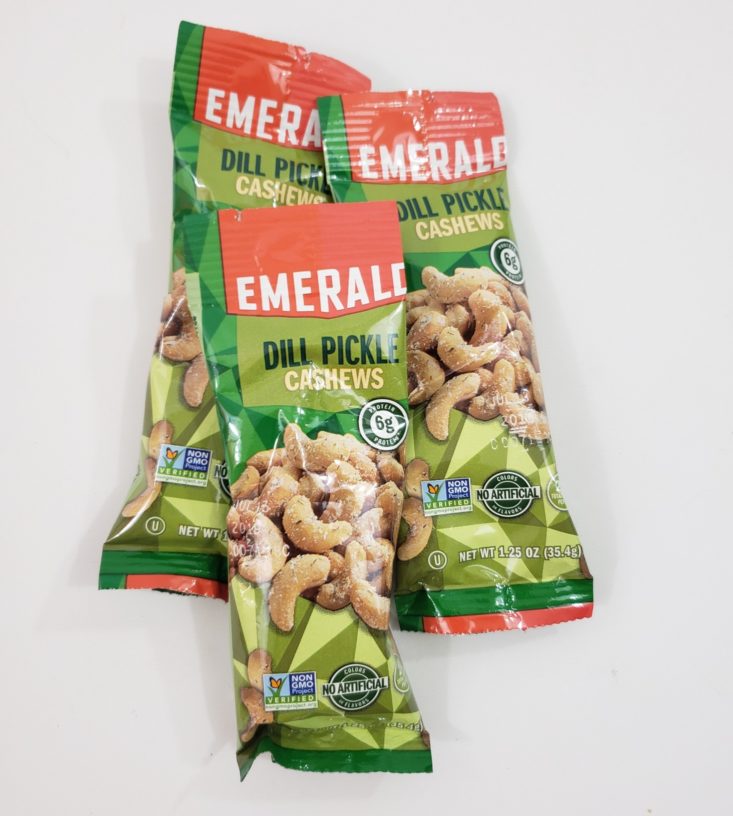 Snack With Me August 2019 - Dill Pickle Cashews Packed Top