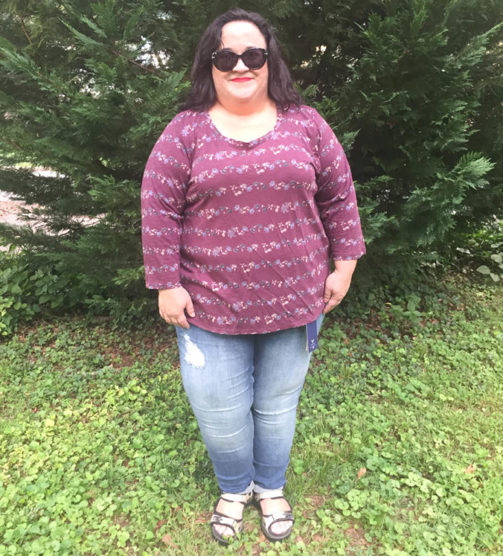 Wantable Style Edit July 2019 - Sleeve Placed Floral Tee by Lucky Brand Front
