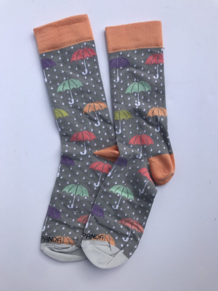 Sock Panda October 2019 Review - dotted umbrella socks