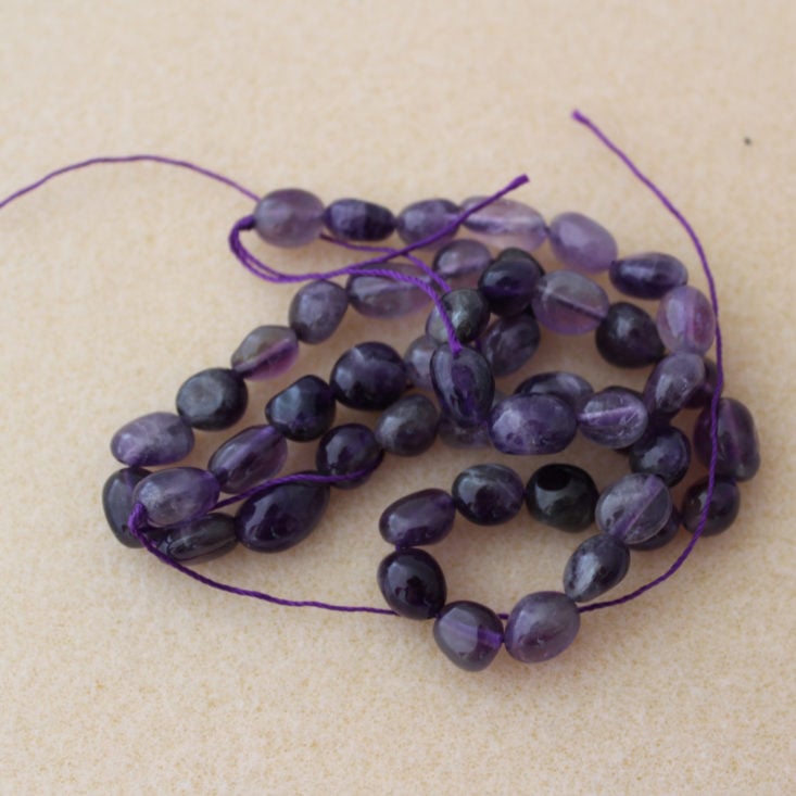 Bargain Bead Box September 2019 - Natural Amethyst Tumbled Pebble Beads Top