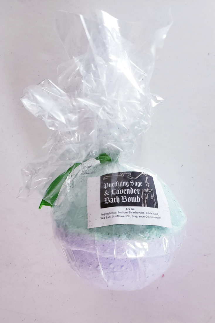Creepy Crate Spooky Goodies Summer 2019 - Sage and Lavender Bath Bomb Top