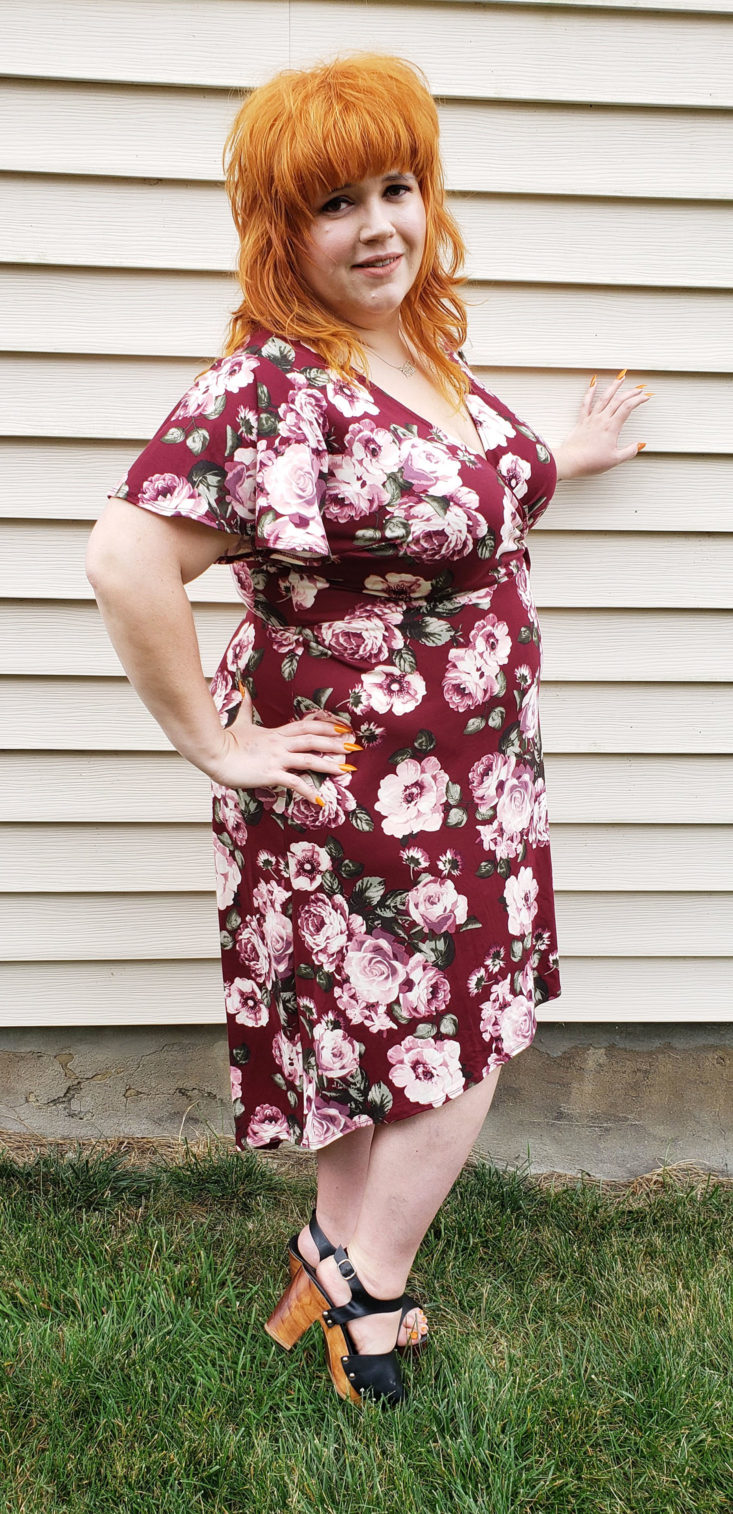 Stitch Fix Plus August 2019 - Irene Faux Wrap Brushed Knit Maxi Dress by Fortune 3