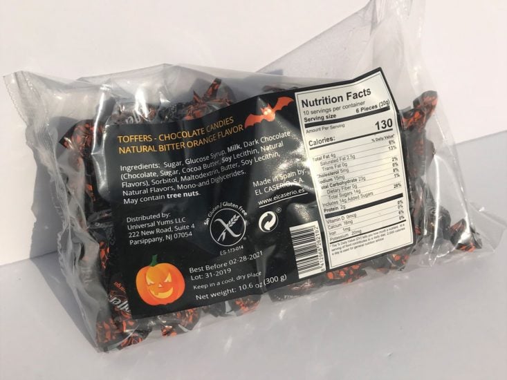 Universal Yums Halloween 2019 - Orange Chocolate Toffees Unopened