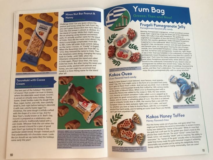 Universal Yums Subscription Box September 2019 - Pamphlet Page 10-11 Top