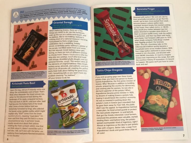 Universal Yums Subscription Box September 2019 - Pamphlet Page 6-7 Top