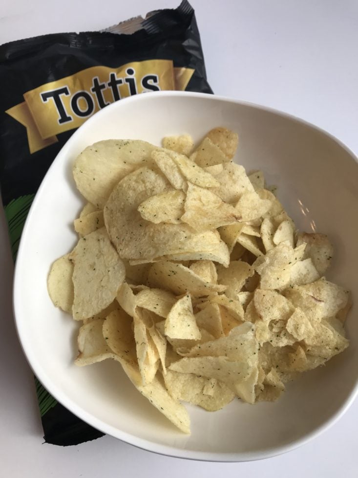 Universal Yums Subscription Box September 2019 - Tottis Chips Oregano Opened Top