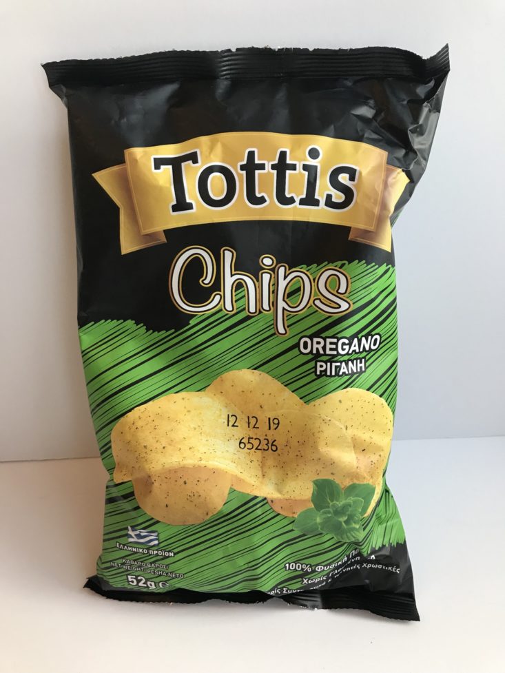 Universal Yums Subscription Box September 2019 - Tottis Chips Oregano Unopened Top