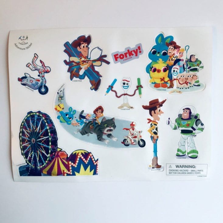 Disney Bedtime Adventure Box October 2019 stickers