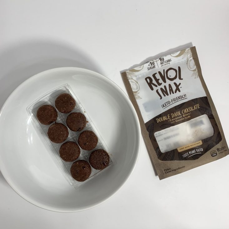 Keto Krate Review October 2019 - Coconut Bites Plated Top