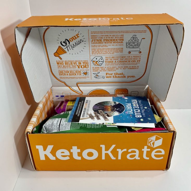 Keto Krate Review October 2019 - Opened Box Front