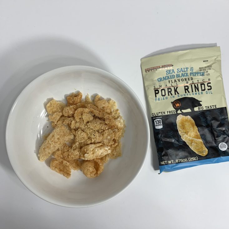Keto Krate Review October 2019 - Pork Rinds Plated Top