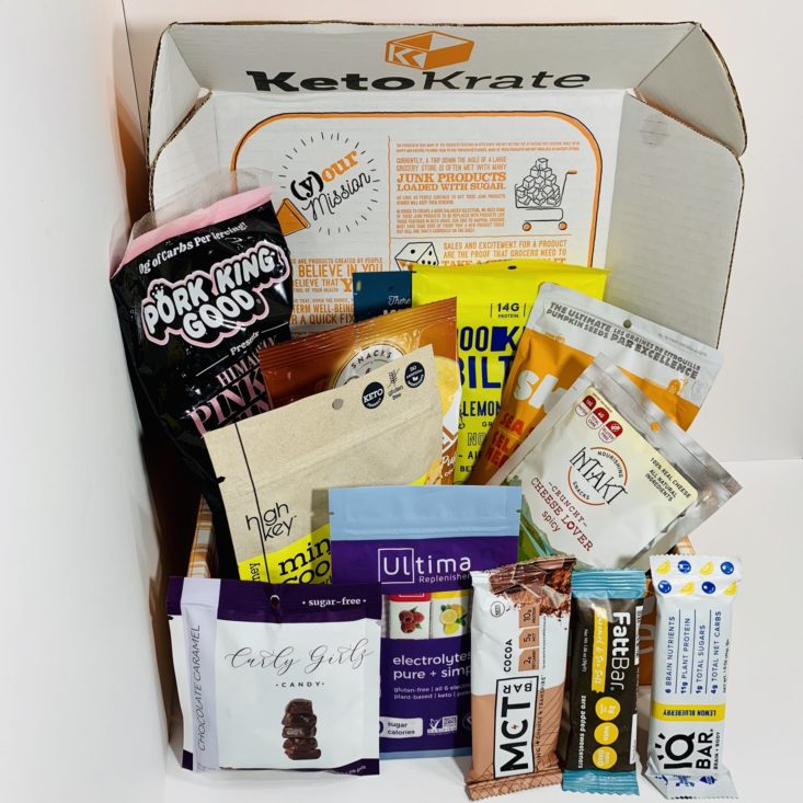Keto Krate September 2019 - All Items Unboxed Front