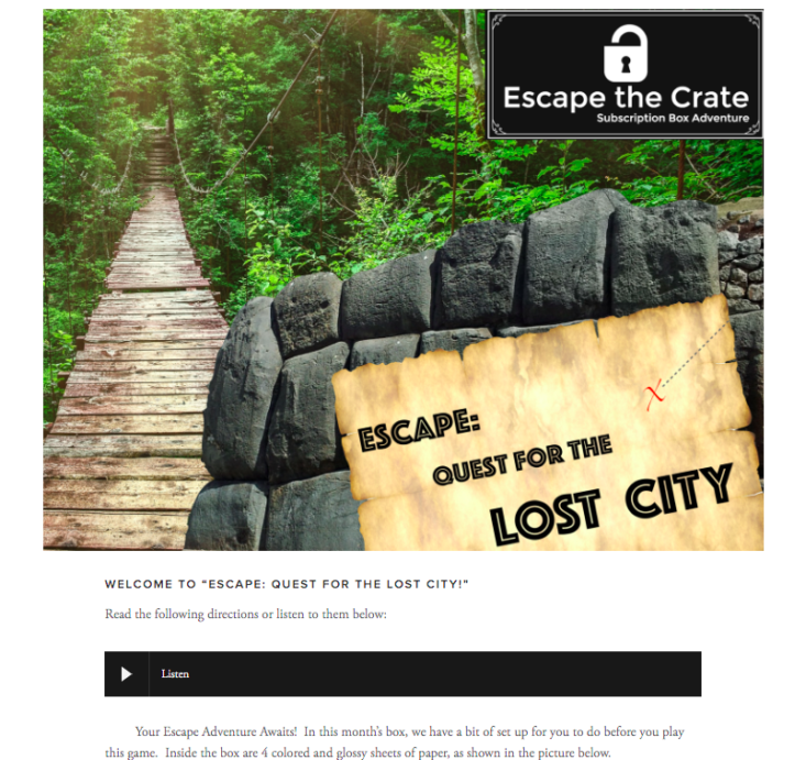 Escape The Crate - Quest For The Lost City