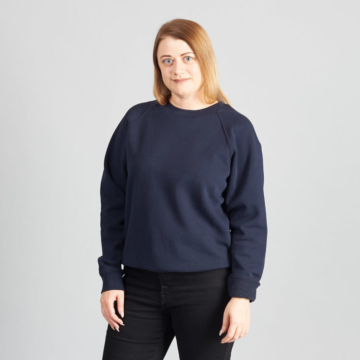 Marne wearing Good Cotton Gym Crewneck in Navy