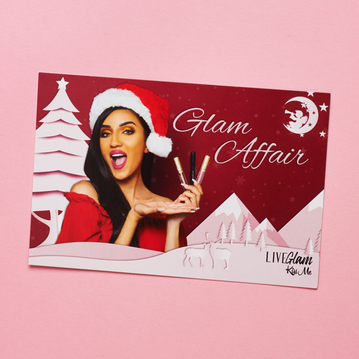 santa themed front of info card