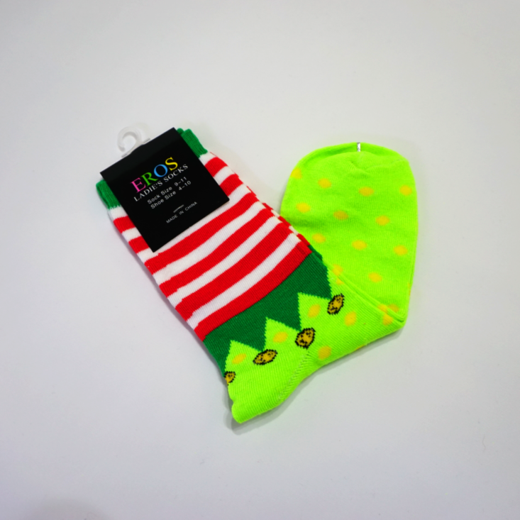 MindWander December 2019 striped holiday socks